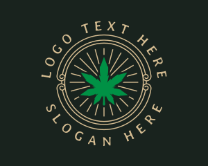 Marijuana Leaf Badge Logo