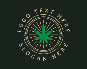 Therapeutic - Marijuana Leaf Badge logo design