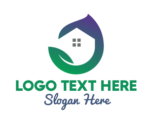 Negative Space - Eco Leaf House logo design