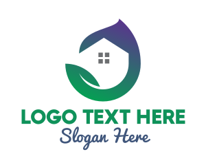 Gradient - Eco Leaf House logo design