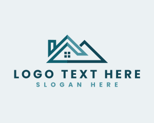 Real Estate - Home Roofing Builder logo design