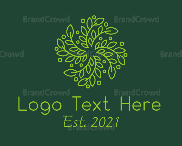 Spiral Green Leaf Logo