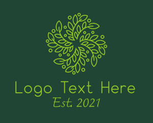 Monoline - Spiral Green Leaf logo design