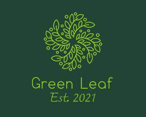 Spiral Green Leaf logo design