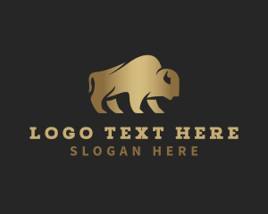 Golden Bison Animal Logo
