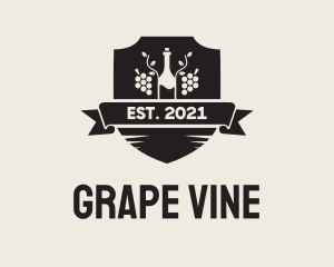 Grape - Grape Wine Badge logo design