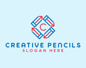 Pencil Arrow School logo design