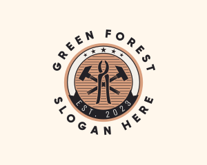 Wood Sculpting Badge logo design