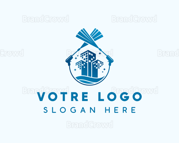 Blue Clean Building Wash Logo
