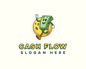 Money Cash Cartoon logo design