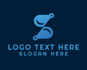 Digital - Cyber Circuit Letter S logo design