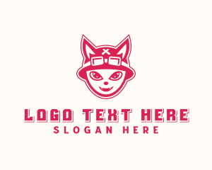 Retro - Cartoon Feline Cat logo design