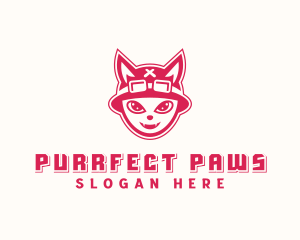 Cartoon Feline Cat logo design