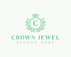 Elegant Floral Crown logo design