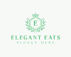 Elegant Floral Crown logo design