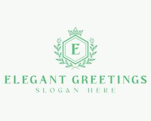 Elegant Floral Crown logo design