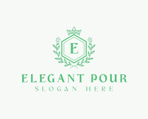 Elegant Floral Crown logo design