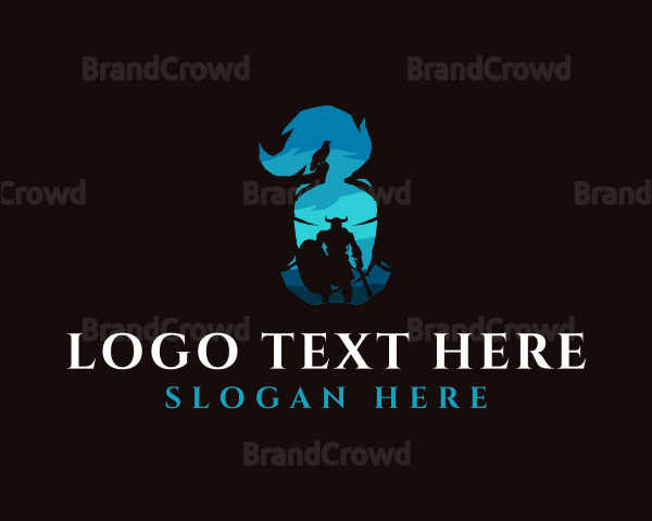 Medieval Viking Warrior Logo