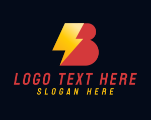Game - Bold Lightning Letter B logo design