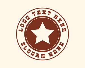 Cowboy - Western Sheriff Badge logo design