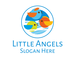 Three Cute Little Birds logo design