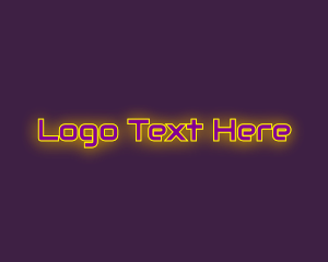 Techno - Neon Arcade Game logo design