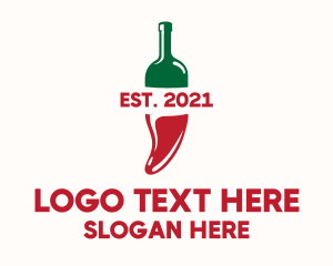 Chili - Wine Chili Pepper logo design