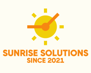 Solar Sun Clock logo design