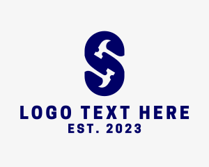 Blue - Hammer Home Repair Letter S logo design