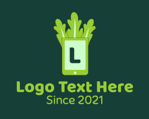 Lettuce - Organic Lettuce Phone Letter logo design