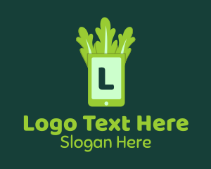 Organic Lettuce Phone Letter Logo