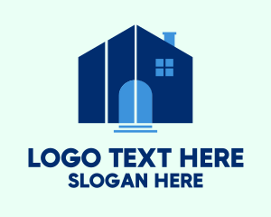 Housing - Blue House Steps logo design