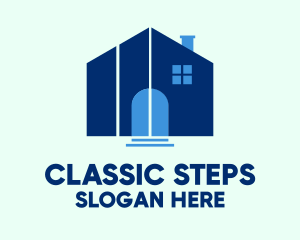 Blue House Steps logo design