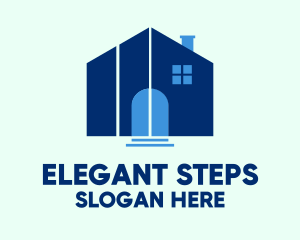 Blue House Steps logo design