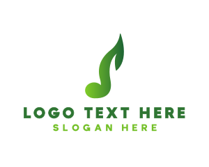 Leaf - Green Leaf Music logo design