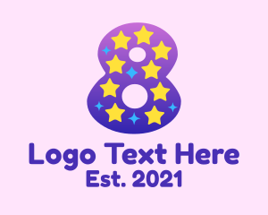 Number 8 - Colorful Starry Eight logo design