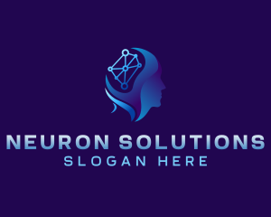 Neuron - Brain Tech Intelligence logo design