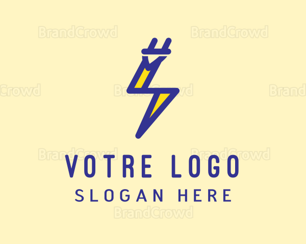 Blue Electric Plug Logo