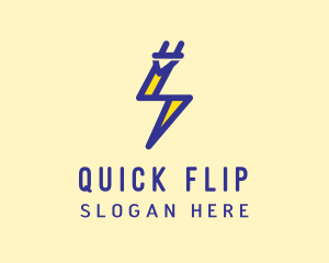 Blue Electric Plug logo design