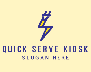 Blue Electric Plug logo design