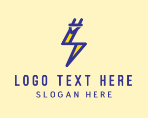 Flash - Blue Electric Plug logo design
