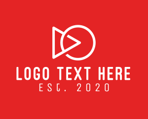 Red And White - Modern Media Player logo design