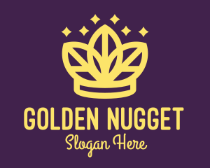 Golden Crown Leaf logo design