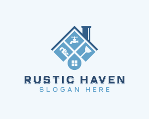 House - Plumbing Tools Maintenance logo design