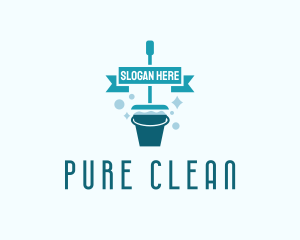 Disinfecting - Housekeeping Mop Bucket logo design