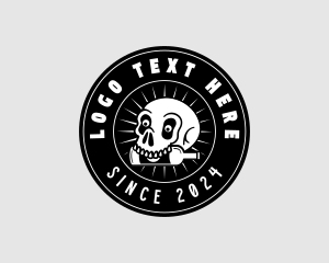 Bottle - Skull Pub Liquor logo design