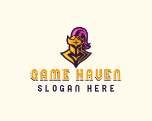 Gaming Community - Knight Helmet Warrior logo design