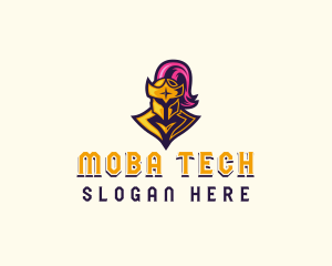 Moba - Knight Helmet Warrior logo design
