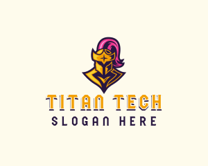 Titan - Knight Helmet Warrior logo design