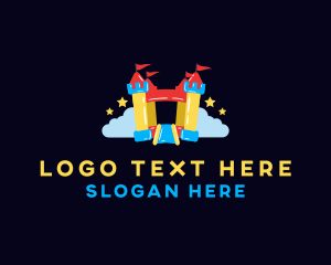 Indoor - Inflatable Bounce Castle logo design